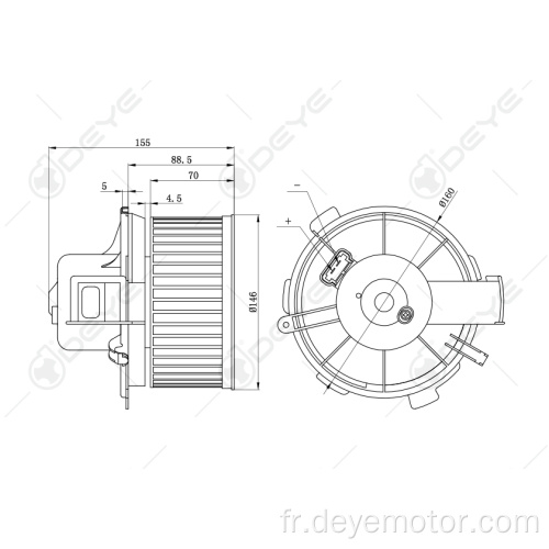 Moteur de soufflante de chauffage automatique pour PEUGEOT 206 PEUGEOT